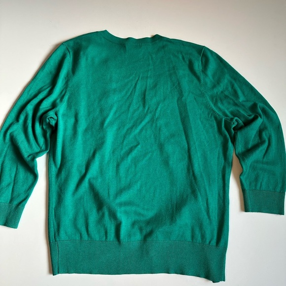 Halogen Women’s Cardigan Sweater Size Large Green Button Up Soft Viscose Blend - Picture 7 of 7